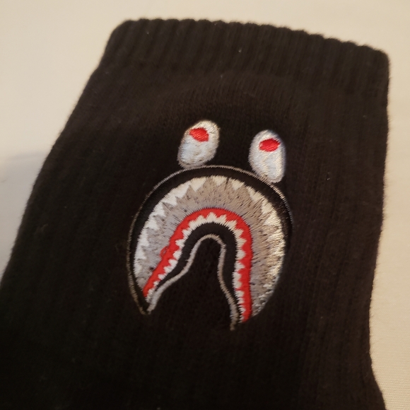 Bape Black Shark Face Casual Socks - Picture 2 of 2